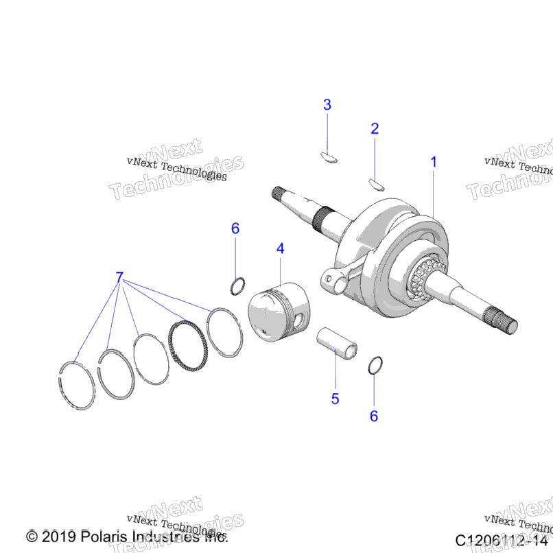 Engine, Crankshaft And Piston A23hbbo7b3/B7