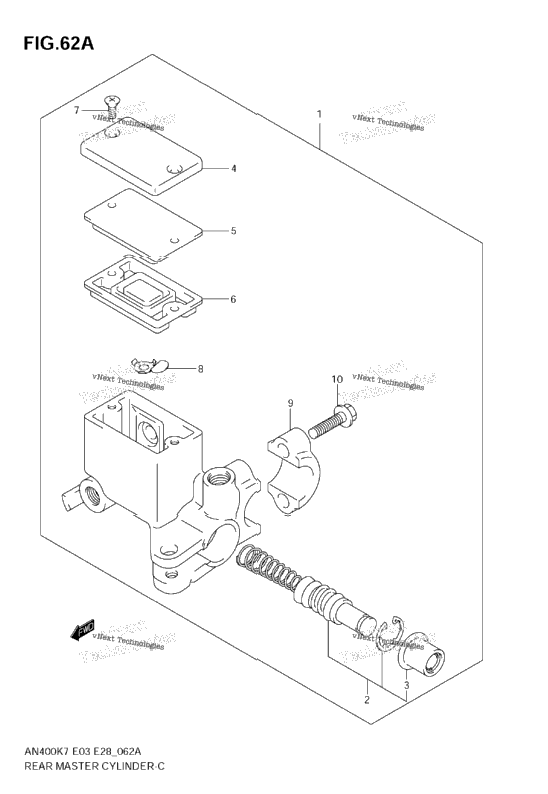 Rear Master Cylinder (Model K8/K9)
