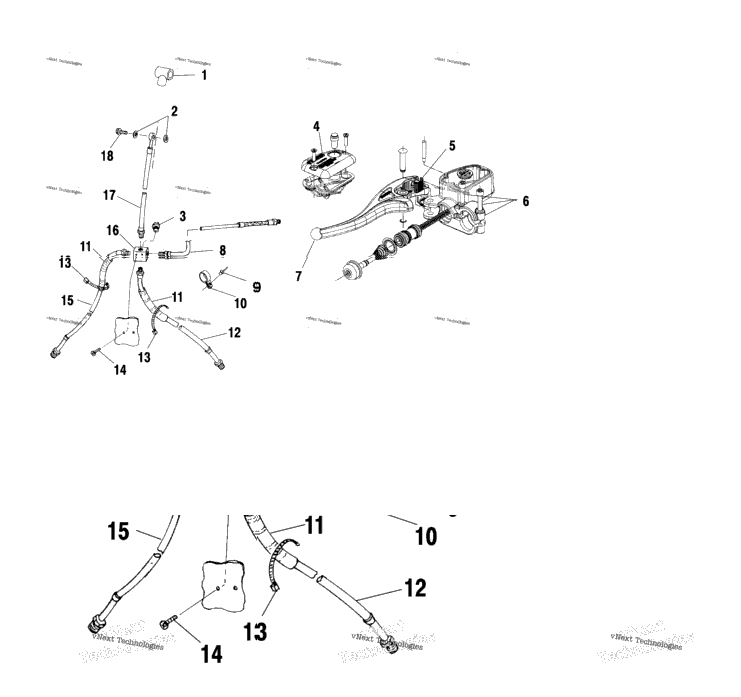 Controls Master Cylinder/Brake Line
