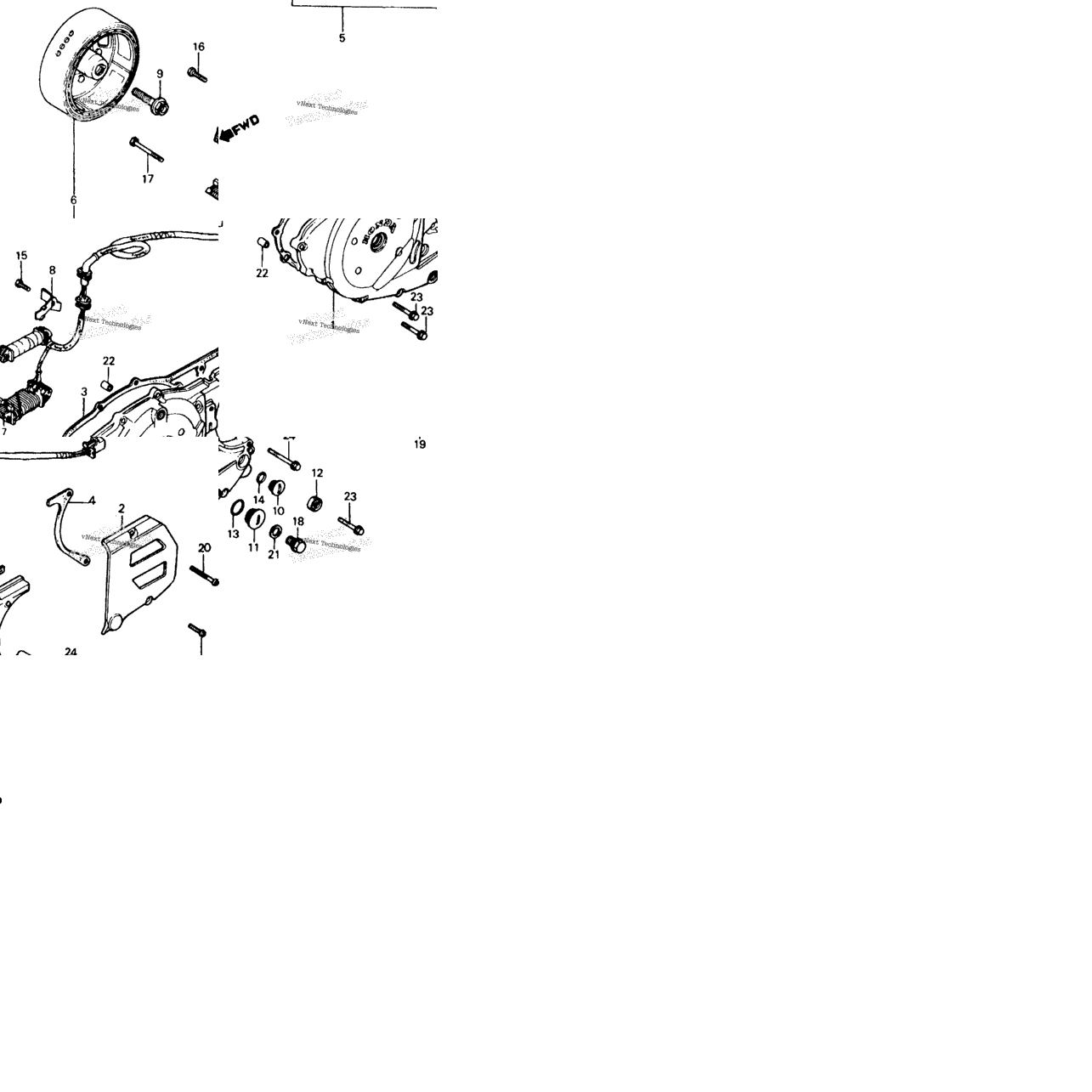 Left Crankcase Cover + Alternator 81-82
