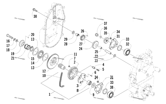 Drive/Reverse Dropcase Assembly