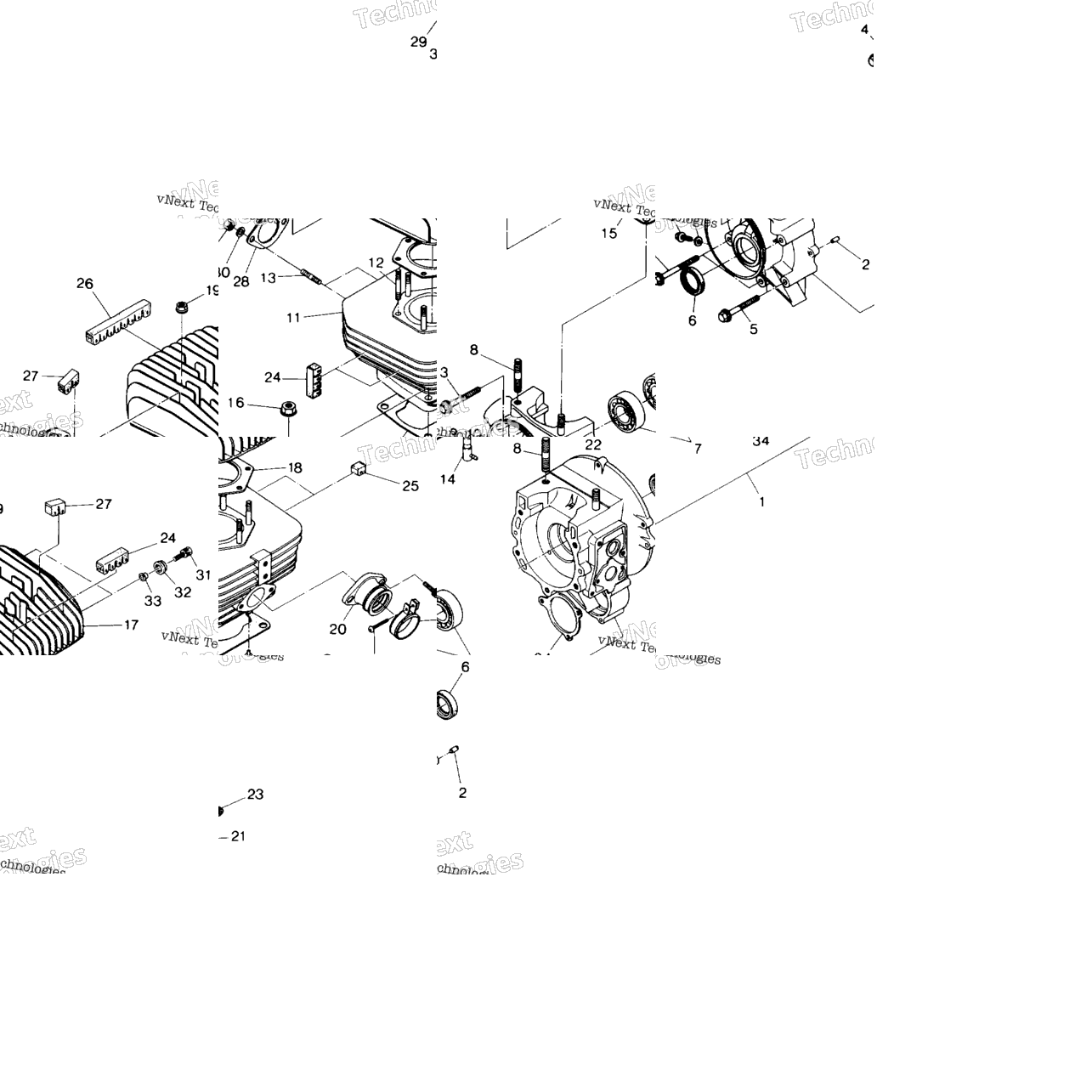 Crankcase & Cylinder Assembly