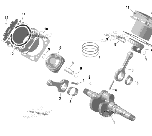 Rotax - Crankshaft, Piston And Cylinder