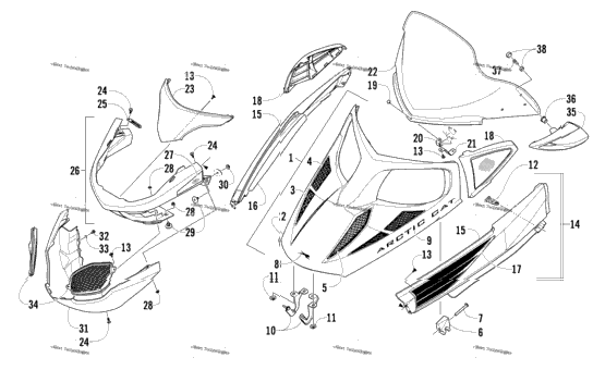 Hood, Windshield, And Front Bumper Assembly