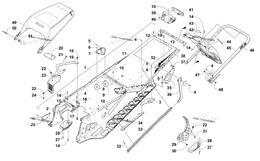 Tunnel, Rear Bumper, And Snowflap Assembly