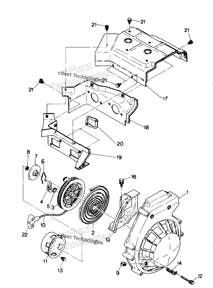 Blower Housing And Recoil Starter Sport