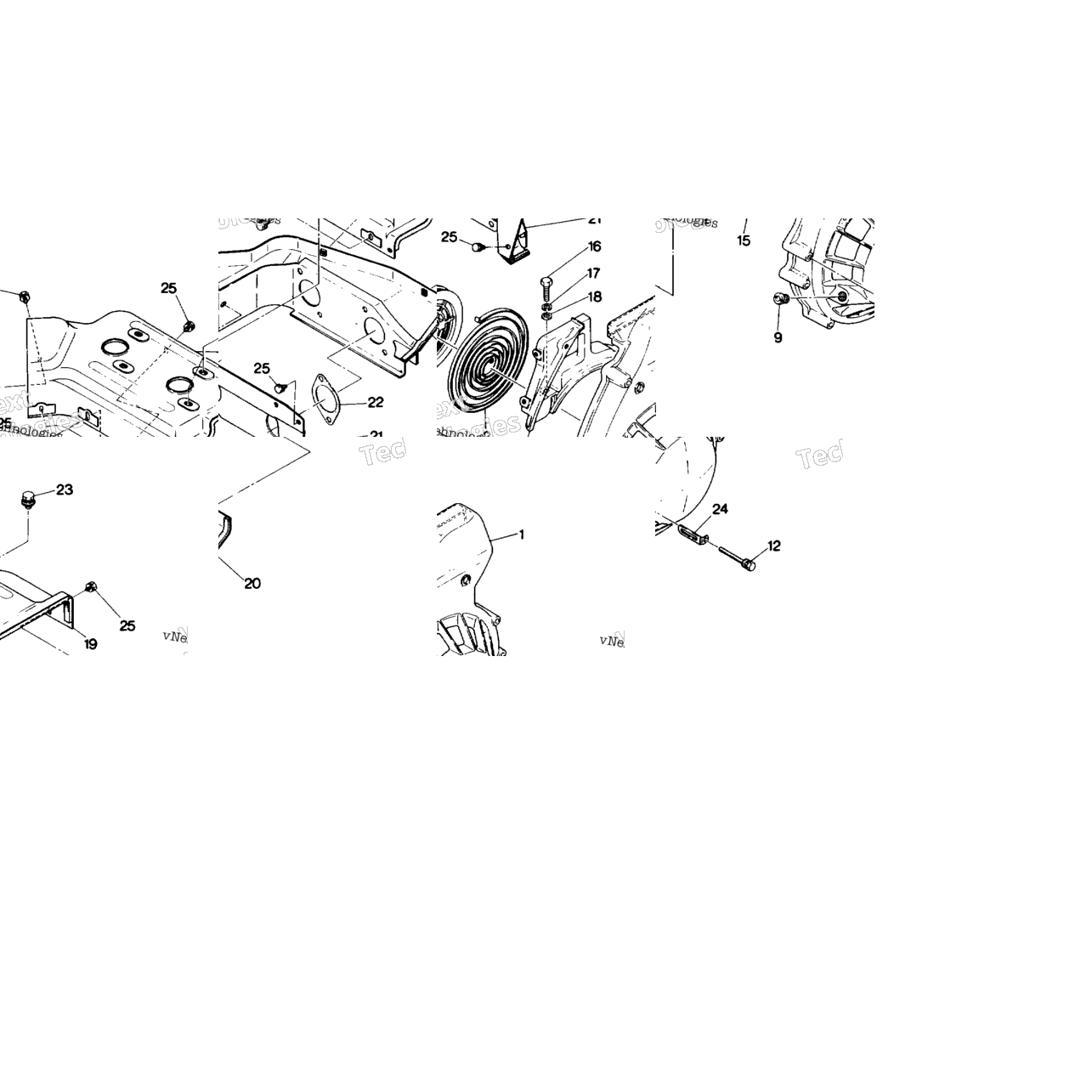 Blower Housing And Recoil Starter Trail