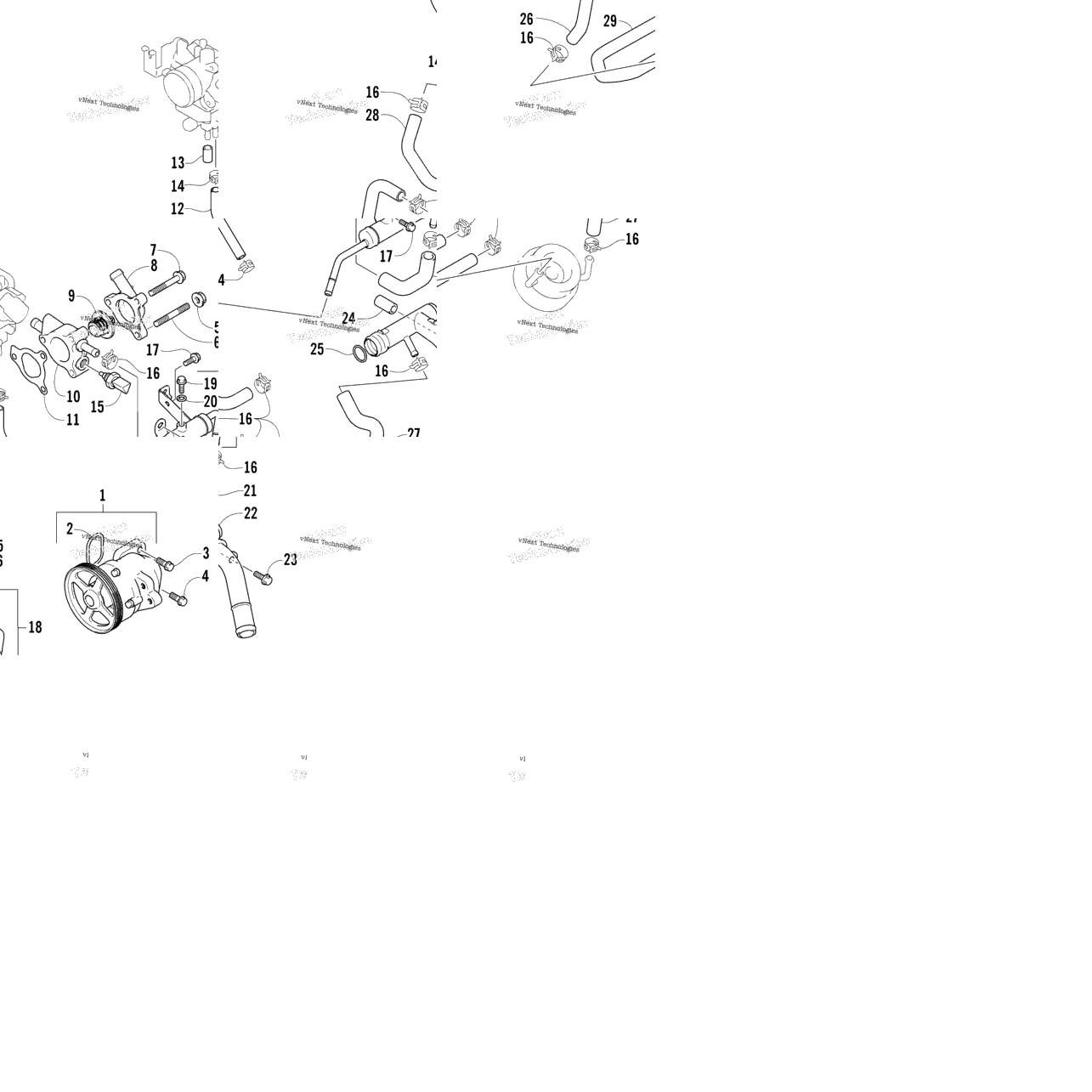 Water Pump And Thermostat Assemblies