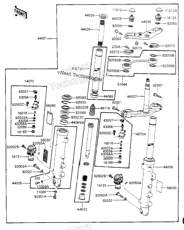 Front Fork (-F/No. Ga000320)(-F/No. Gb50