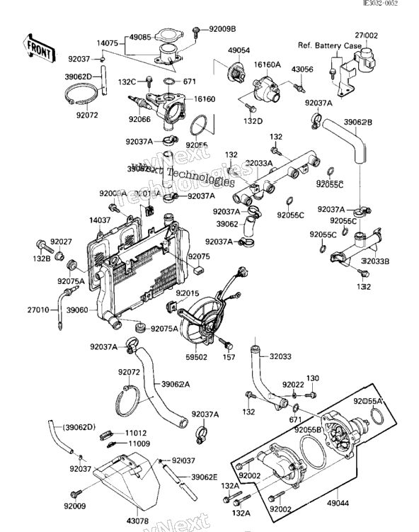 Radiator/Fan/Water Pump (E/No. 003102-)