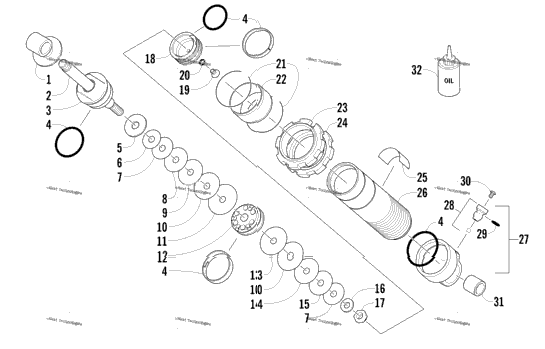 Rear Suspension Front Arm Shock Absorber
