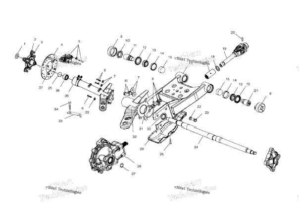 Swing Arm/Rear Gearcase Mounting A02cd50aa/Ab/Fb