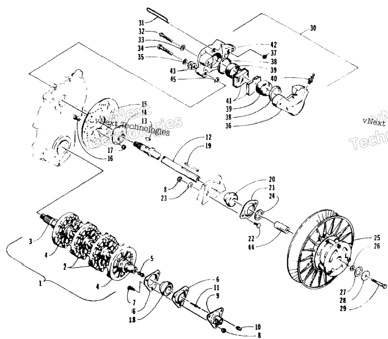 Drive Train Shafts And Brake Assemblies