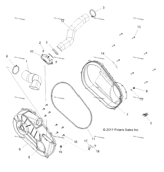 Drive Train, Clutch Cover & Ducting