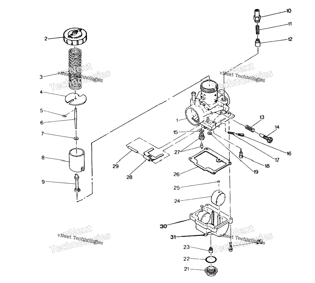 Carburetor Assembly 250 2X4