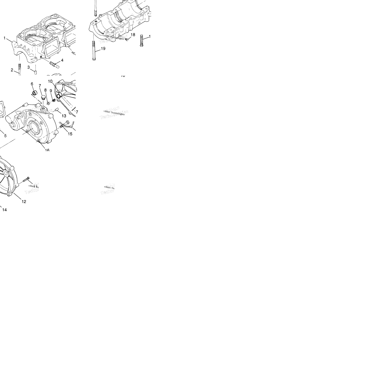 Crankcase Sl 700 B974071, Intl. Sl 700 I974071, Sl 700 Deluxe & I