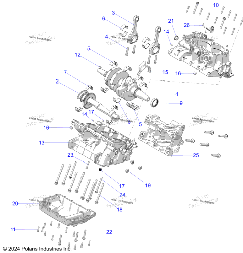 Engine, Crankcase And Crankshaft