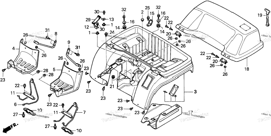 Trx 200 Rear Fender 90-91