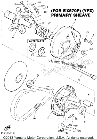 (For Ex570p) (Ypz) Primary Sheave