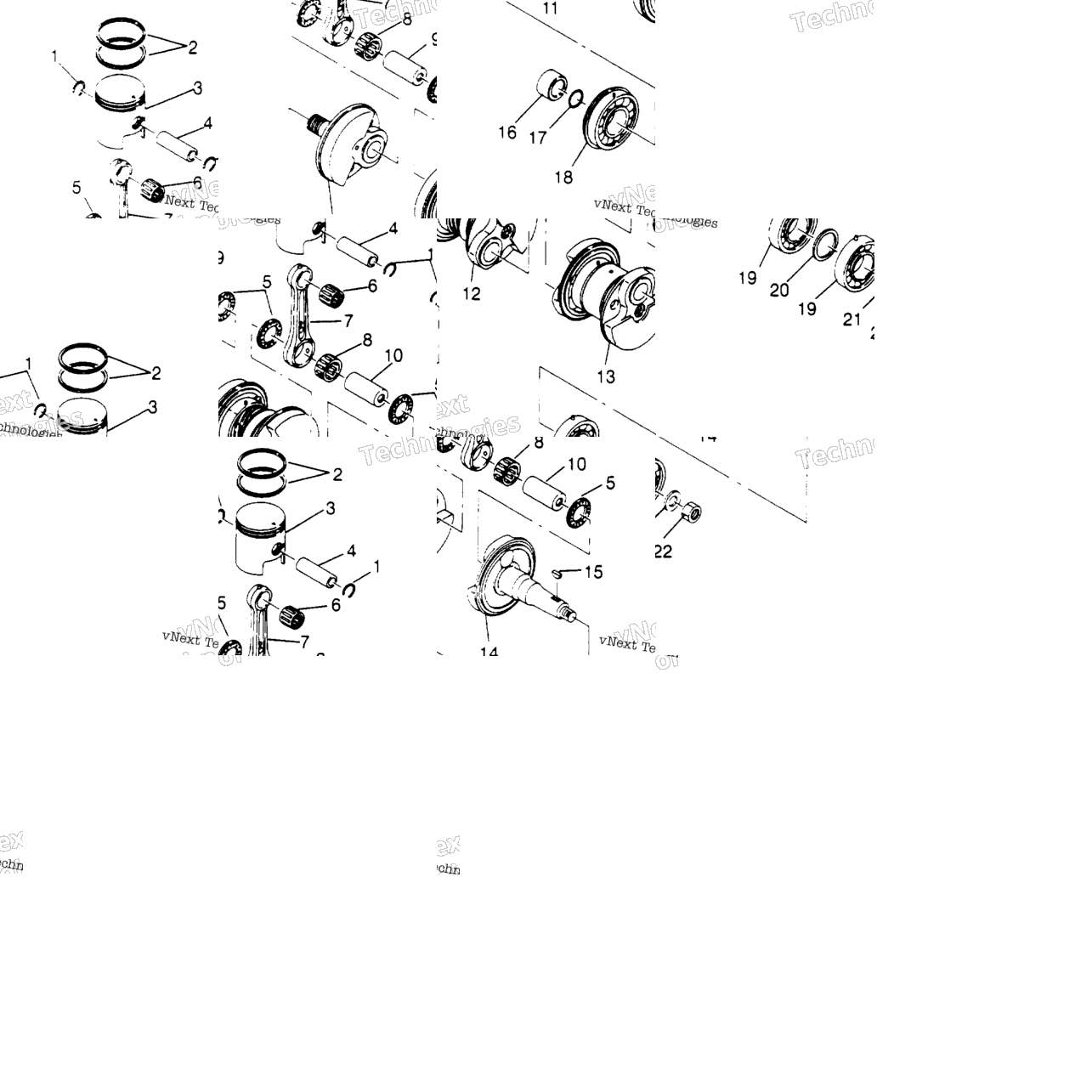 Crankshaft & Piston Sl 650 Std