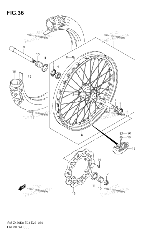 Front Wheel (Rm-Z450 K8/K9/L0)