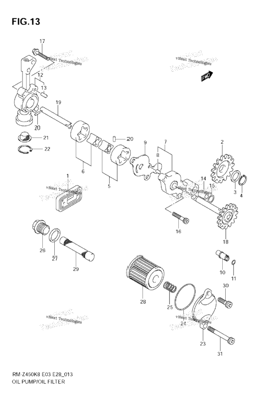 Oil Pump (Rm-Z450 K8/K9/L0)