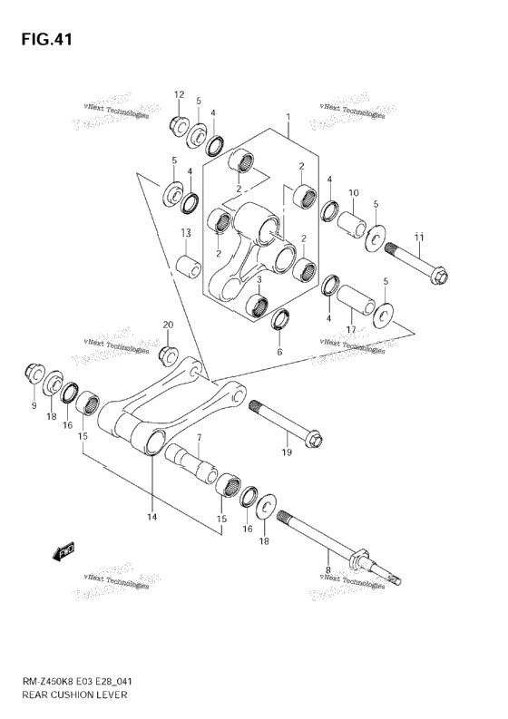 Rear Cushion Lever (Rm-Z450 K8/K9)