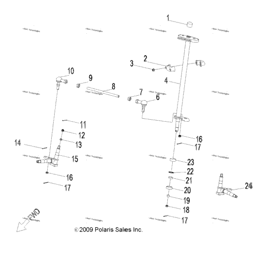 Steering, Steering Post & Tie Rod Asm