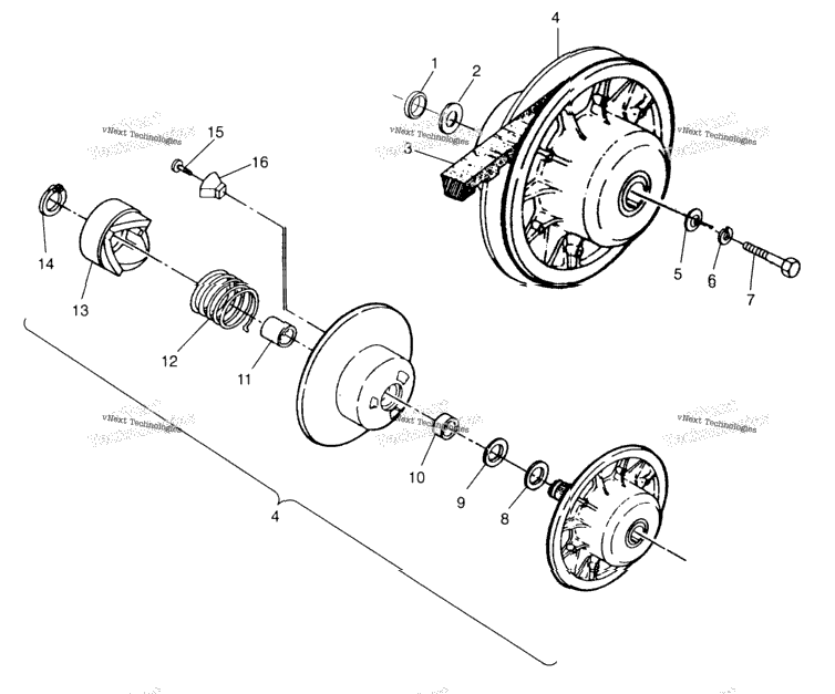 Driven Clutch Assembly 2X4 300