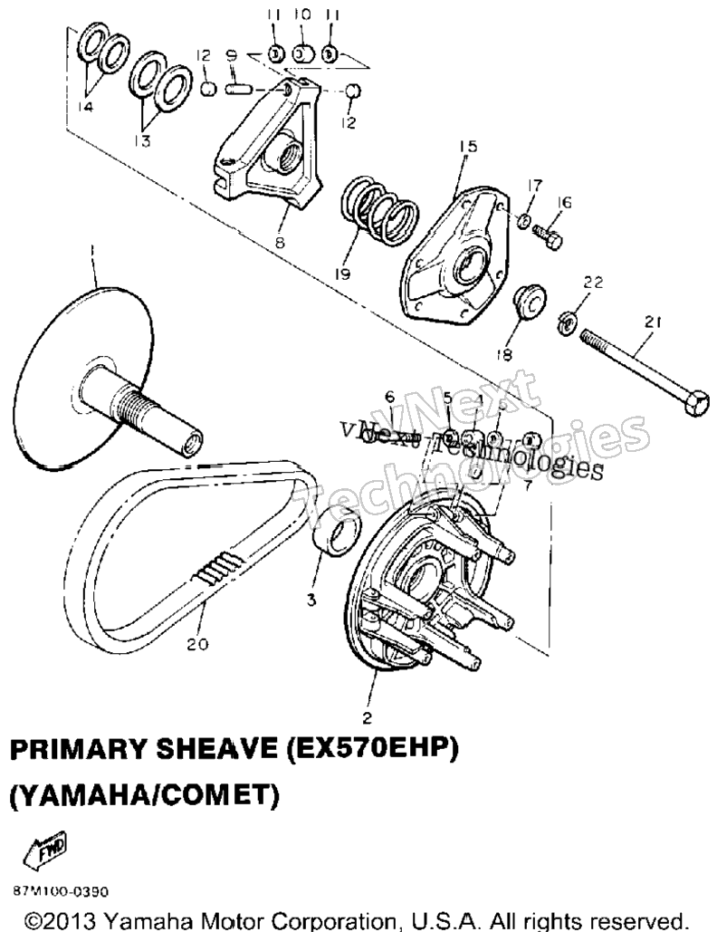 Primary Sheave (Ex570ehp) (Yamaha - Comet)