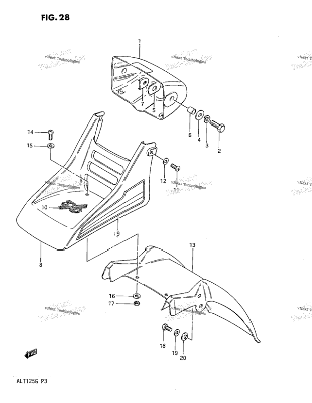 Headlamp Housing - Front Fender (Model F)