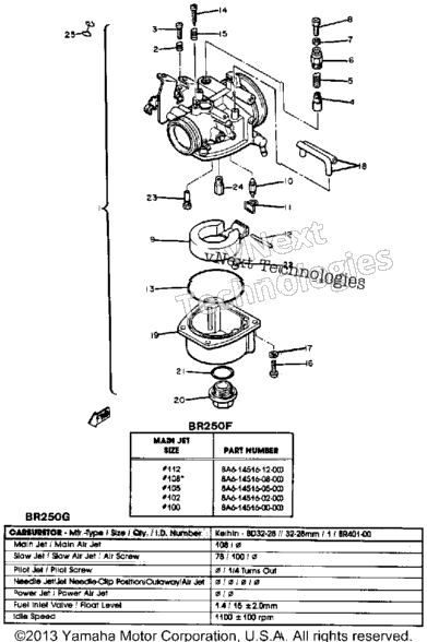 Carburetor Br250f - G