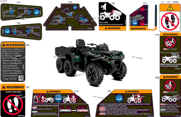 Body - Warning Decals Rear Section