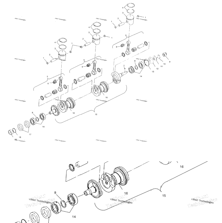 Crankshaft & Piston /W025098c/W025098i