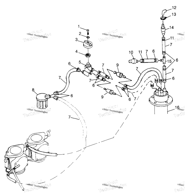 Fuel System Sl 700 Deluxe B974072 & Intl. Sl 700 Deluxe I974072 (4940874087A012)