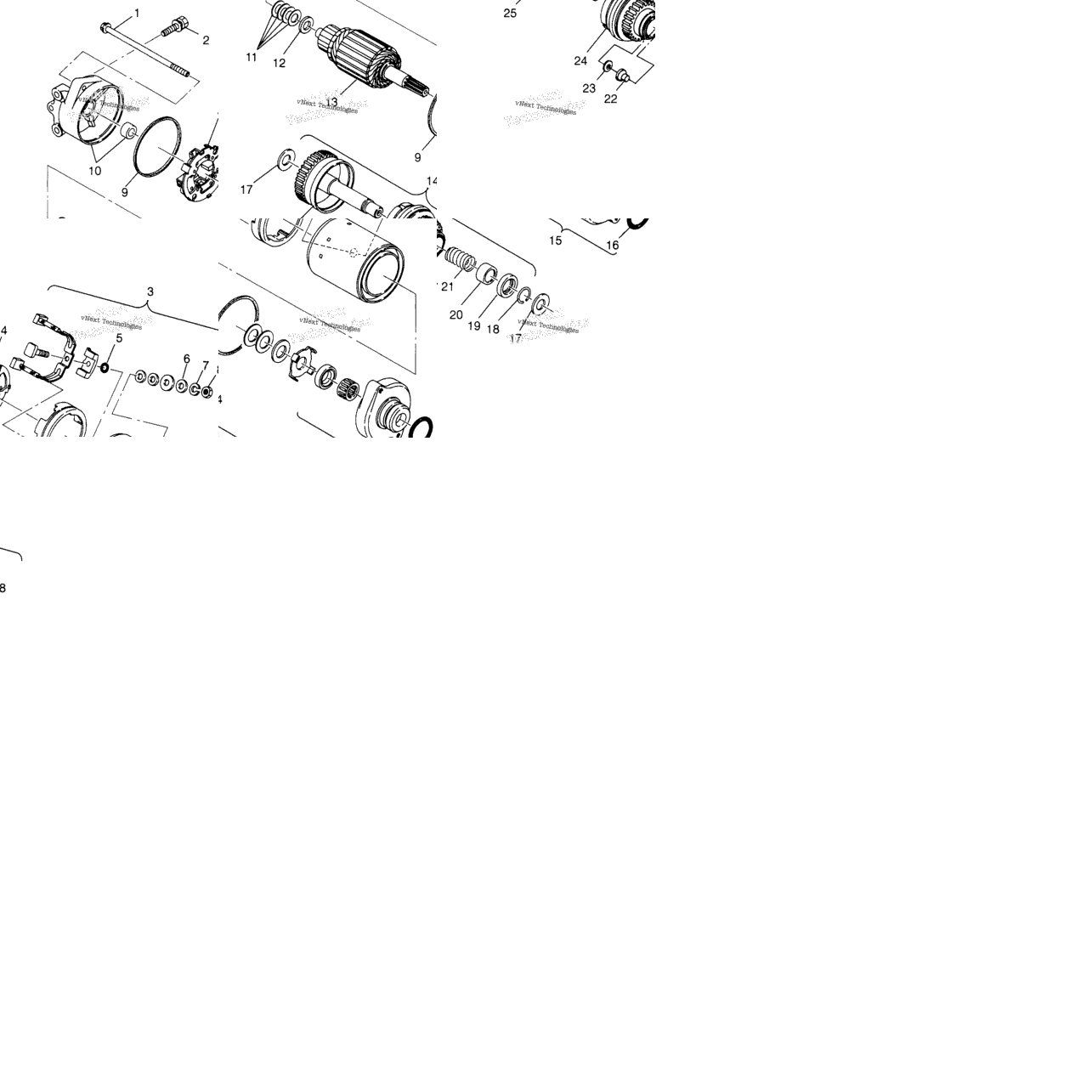 Starting Motor Sl 700 , Intl. Sl 700 I974071, Sl 700 Deluxe B974072