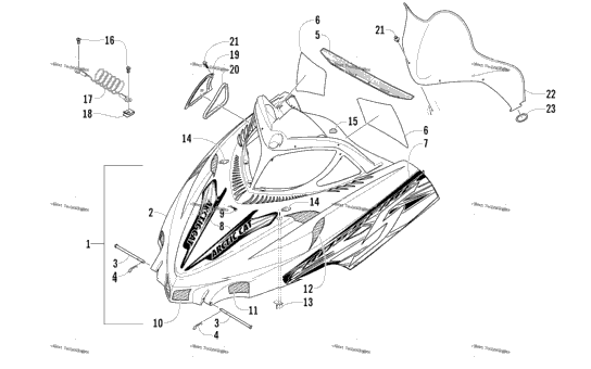 Hood And Windshield Assembly
