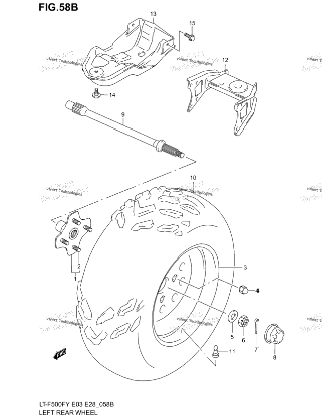 Left Rear Wheel (Model K1/K2)