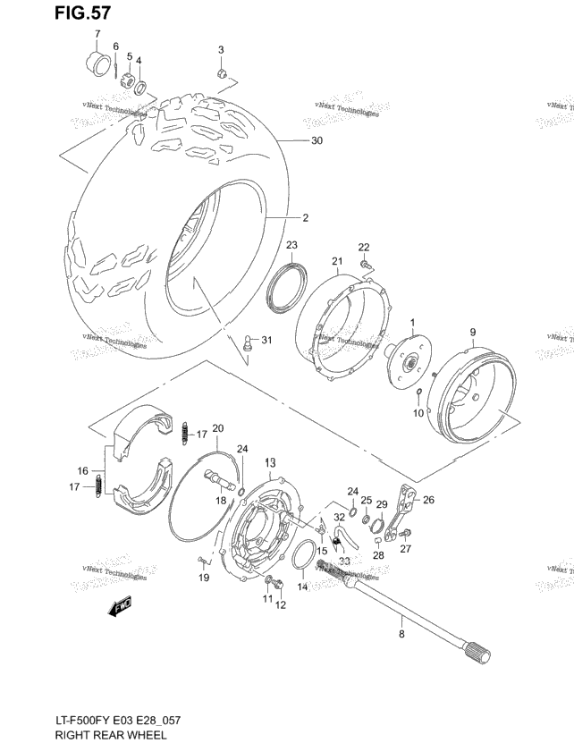 Right Rear Wheel (Model W/X/Y)