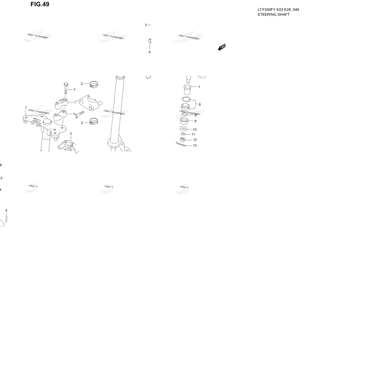 Steering Shaft (Model W/X)