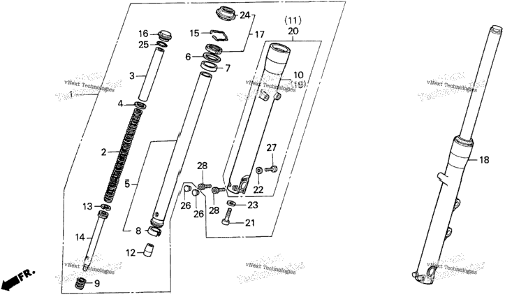 Vt1100c2front Fork