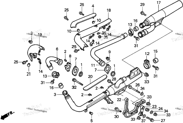 Vt1100c2muffler
