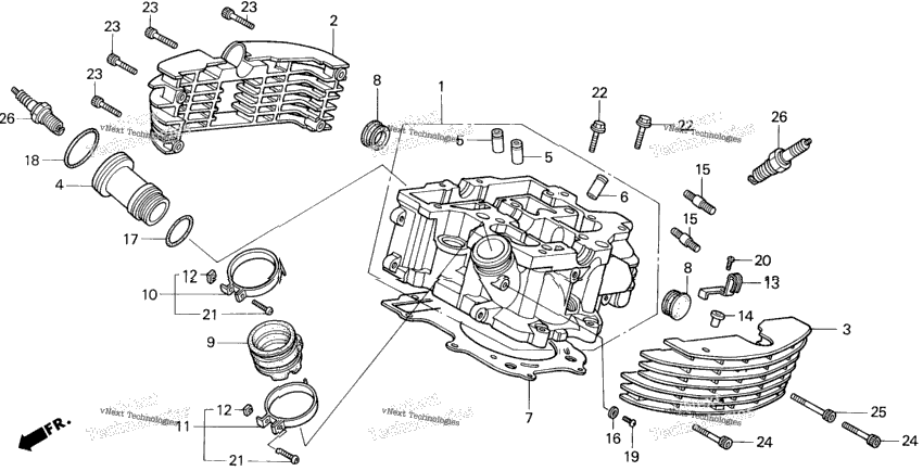 Vt1100c2rear Cylinder Head