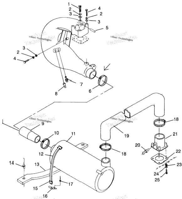 Exhaust System Slt 700 B964166 & Intl. Slt 700