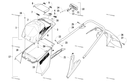 Rear Bumper, Storage Box, And Taillight Assembly