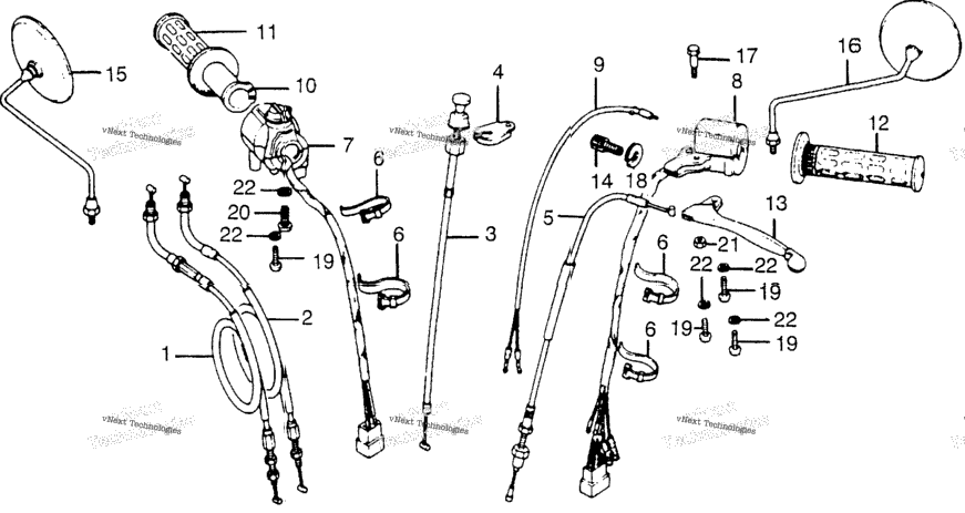 Handle Lever + Switch + Cables