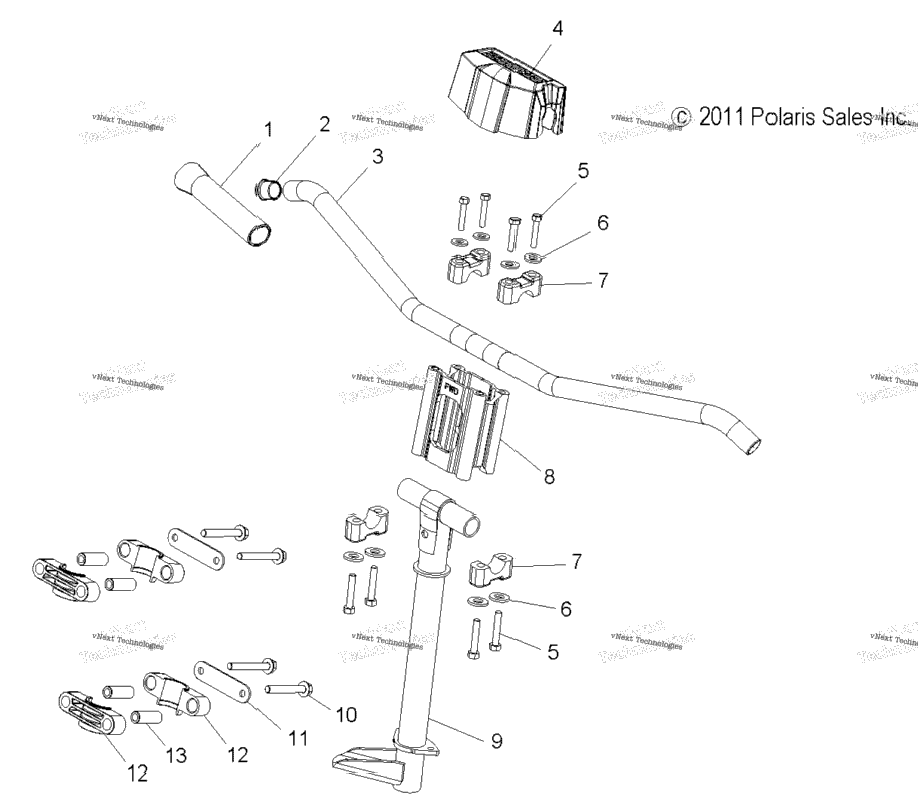 Steering, Upper & Handlebar Asm