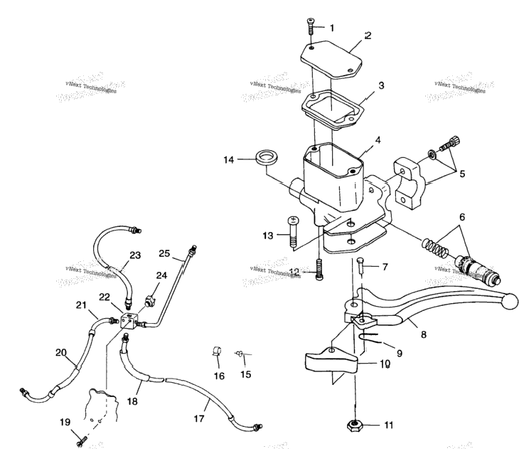 Controls Master Cylinder/Brake Line
