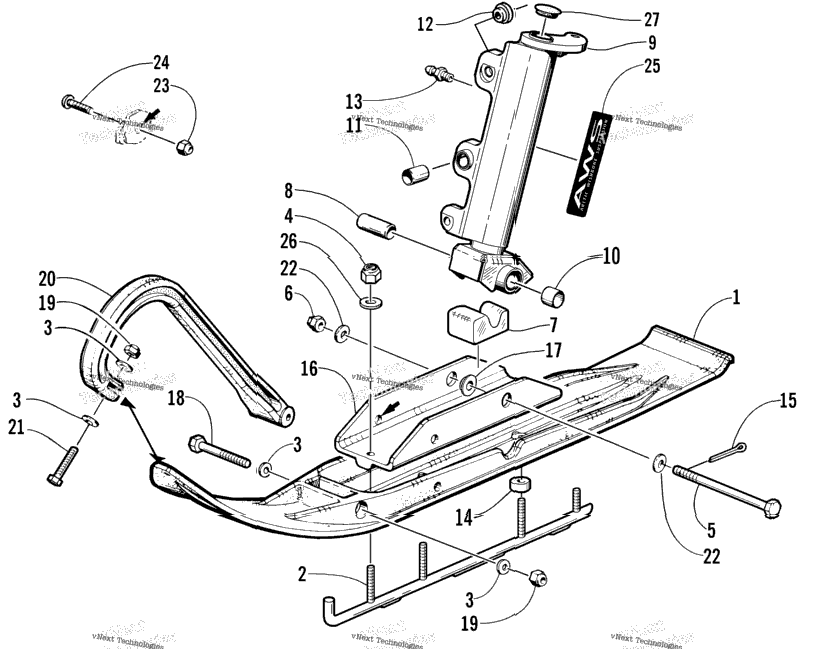 Ski And Spindle Assembly