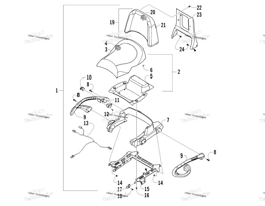 Passenger Seat And Backrest Assembly